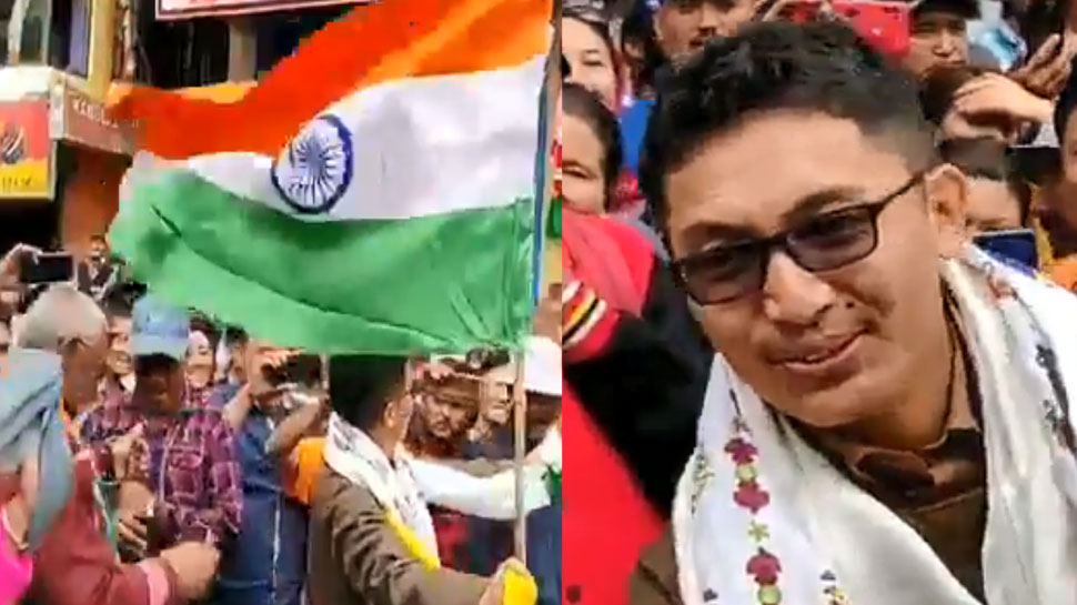Ladakh MP Jamyang Tsering Namgyal steals the show again, dances with tricolour in hand