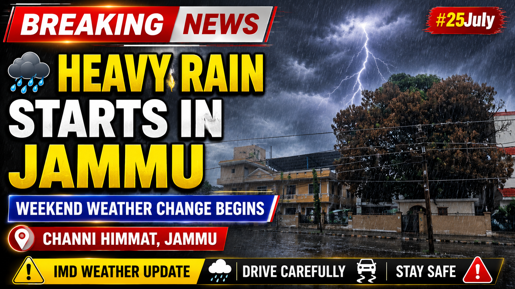 Heavy Rain Starts In #Jammu