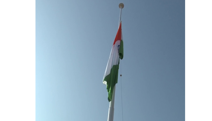 J&K: 108 feet tall National Flag installed at Hyderbeigh in Baramulla 