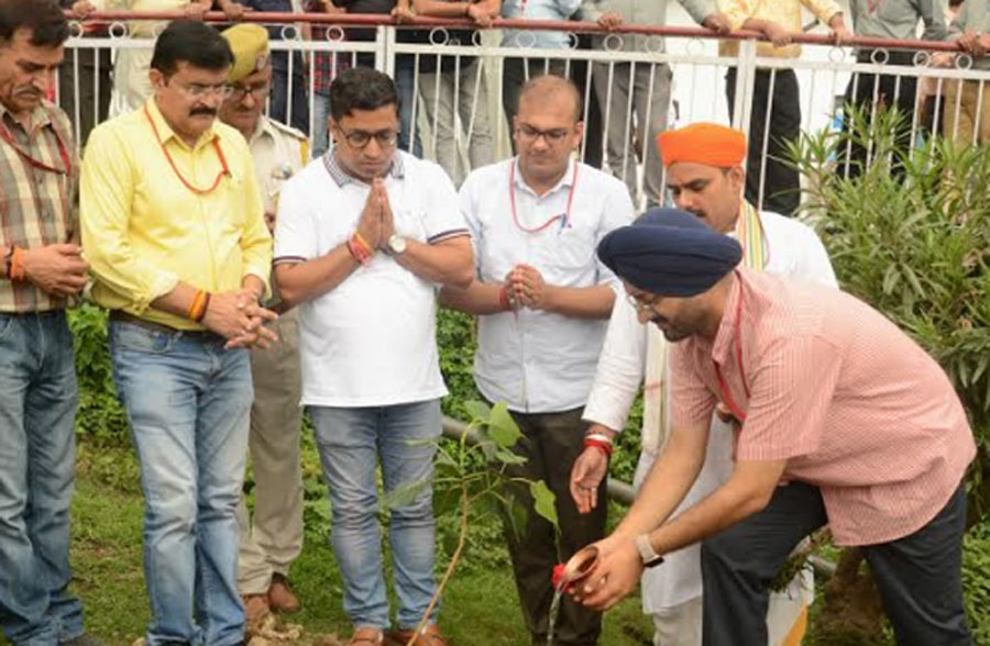 Pilgrims launch monsoon plantation drive in Trikuta Hills