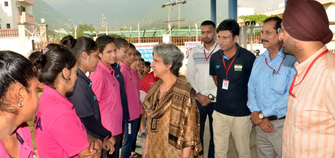 Union Secretary visits Shrine Board’s Sports Complex at Katra, interacts with players