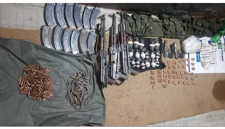 Arms haul recovered in Bandipora, live grenade found in Rajouri