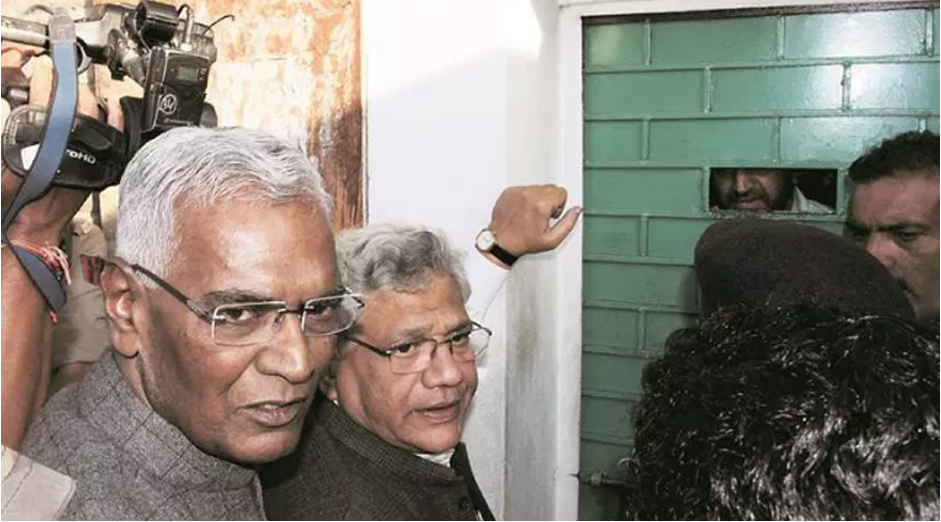 Left leaders Sitaram Yechury, D Raja detained at Srinagar airport
