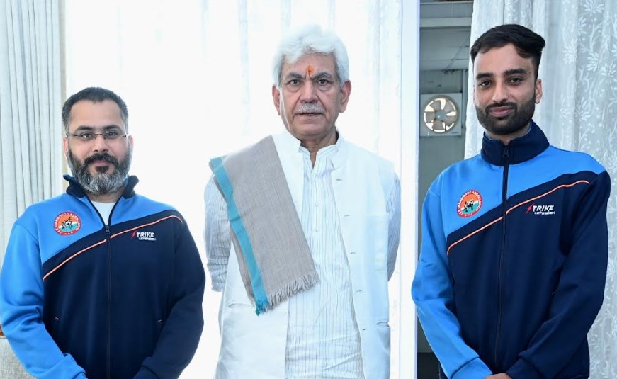 Fit India Movement Ambassador, International Wushu Player call on Lt Governor