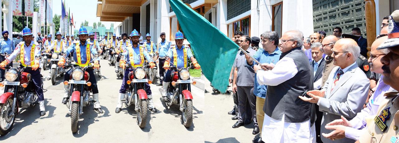 Governor flags off new motorcycle squad of traffic Police 