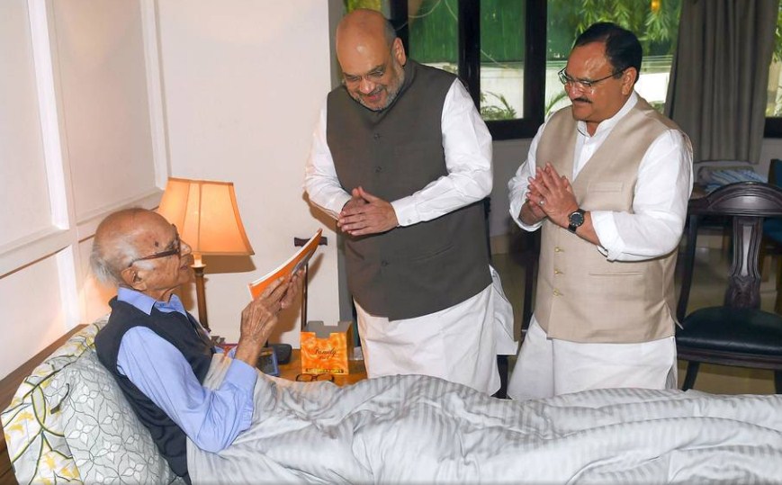 Amit Shah, J.P. Nadda meet former J&K Governor Jagmohan
