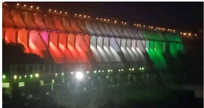 Sardar Sarovar Dam adorned in national colours on eve of PM Modi's birthday