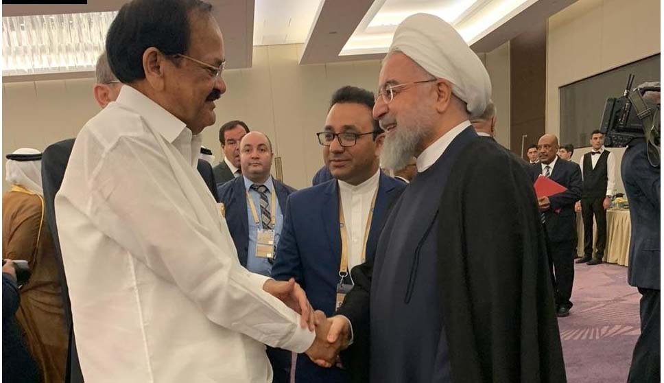 Vice-President Venkaiah Naidu today met President of Iran Hassan Rouhani