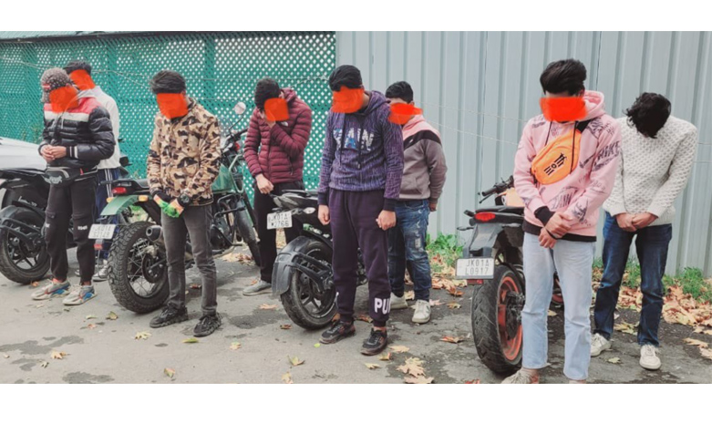 J&K: Police detain, counsel eight teens for dangerous bike stunts on road