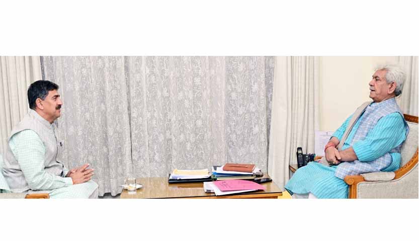   MP Jugal Kishore Sharma meets Sharma LG Manoj Sinha