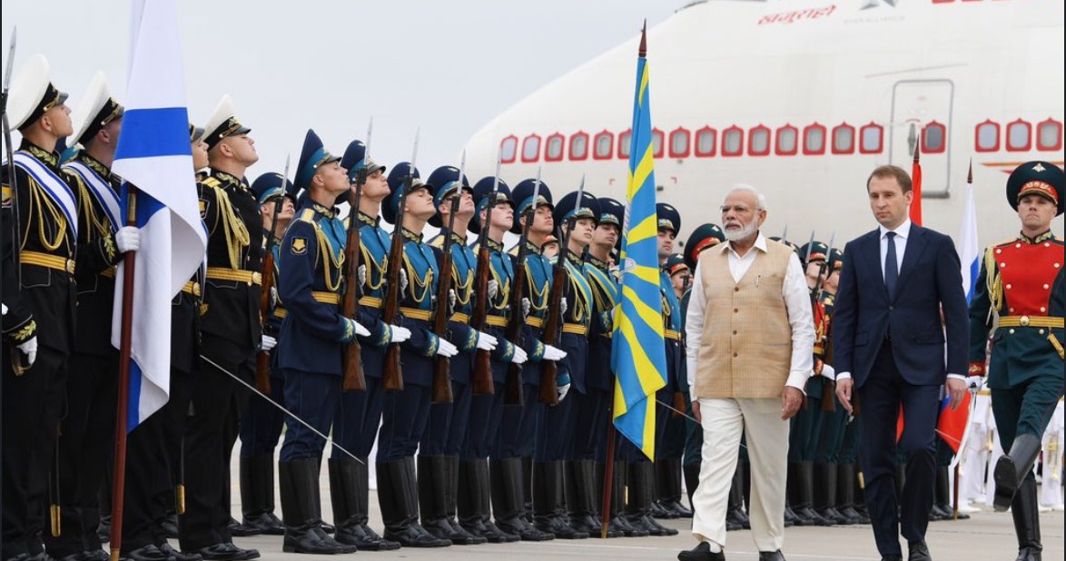 PM Narendra Modi reaches Vladivostok in Russia, to hold talks with President Vladimir Putin