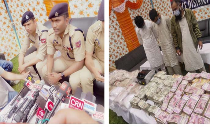 J&K police claims big success, busts narco-module with Rs 1.34 Cr Cash, Rs 100 Cr worth Heroine Cr in Handwara