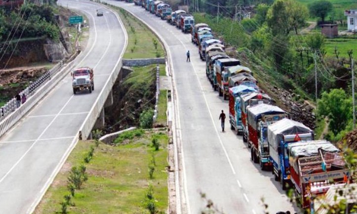 Hundreds of trucks stranded after multiple landslides block Jammu-Srinagar National Highway