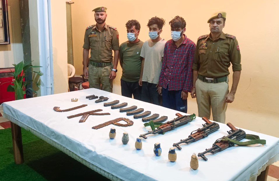 JeM Terror Module Busted in Jammu; Three Held with Huge Cache of Arms