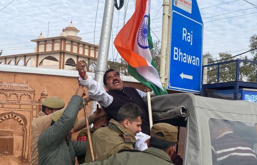 Harsh Dev arrested while protesting outside LG House