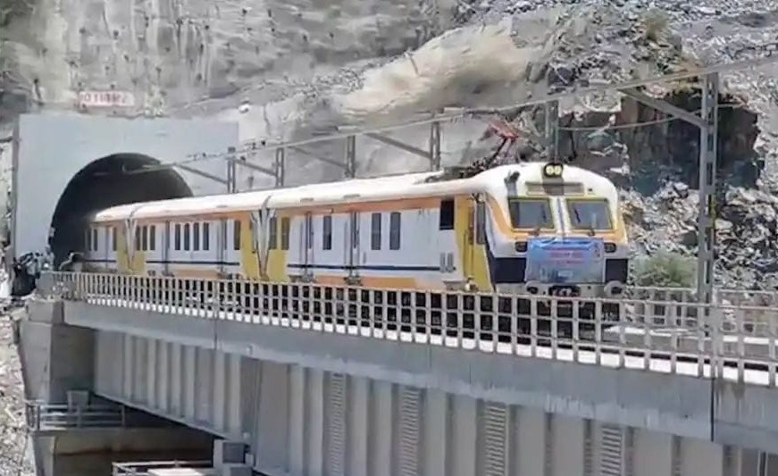 Railways conduct trial run on world's highest Chenab rail bridge in J-K