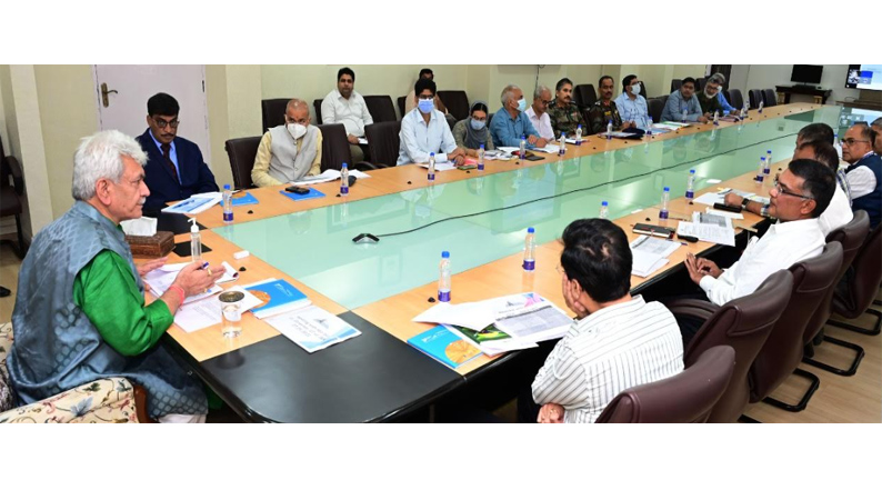 Lt Governor chairs high level meeting to review progress of mega road projects in J&K