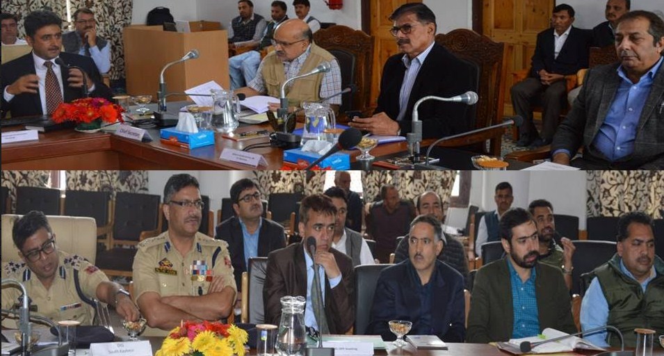 Advisor Kumar, Chief Secretary review developmental scenario in Anantnag