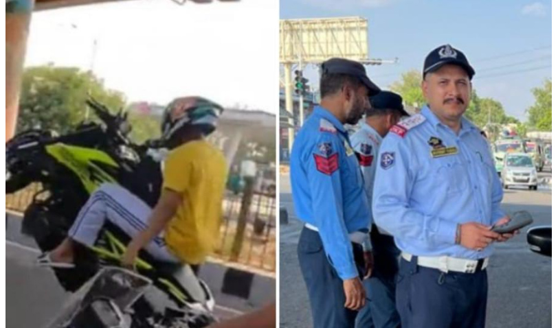 Traffic Police City Jammu again cracked on Stunt Bikers