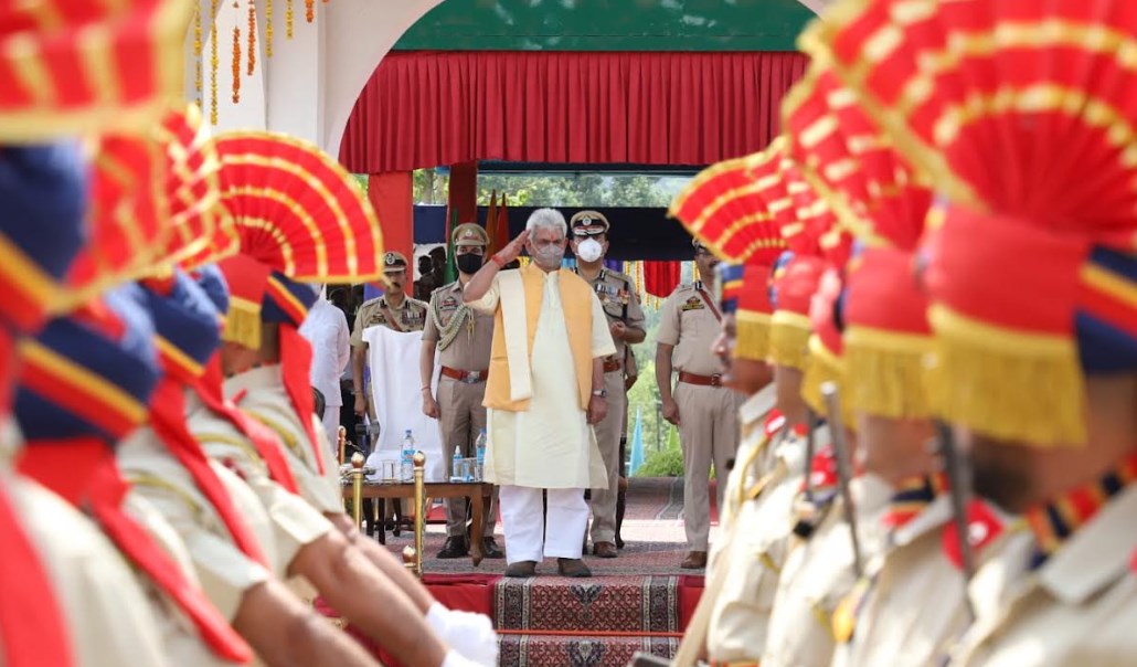 Lt Governor attends Attestation cum Passing Out Parade of DYSsP ( Prob.) and PSIs at SKPA Udhampur