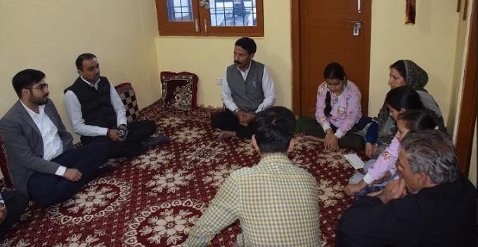 Div Com Jammu, Additional Secy LG Secretariat visit Sunil Pandit's family in Jammu