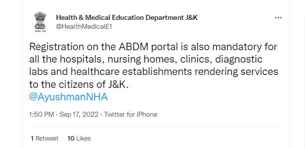 HPR portal registration now mandatory for doctors, nurses in Jammu and Kashmir