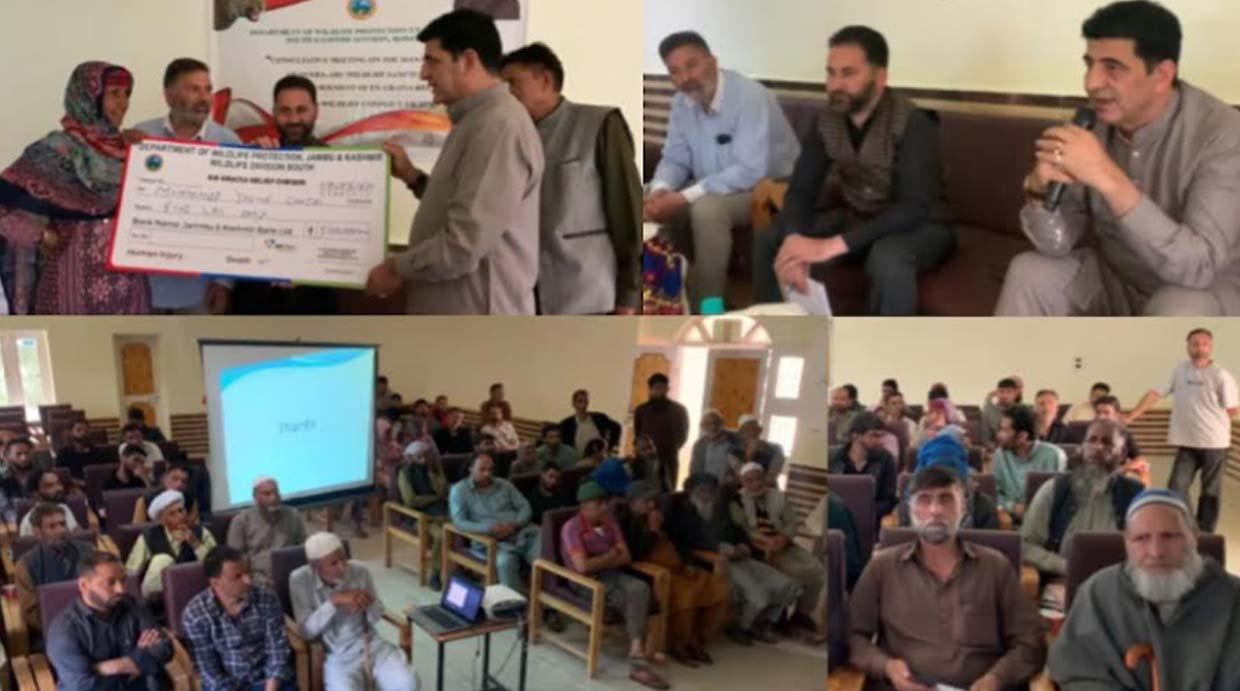 MLA Pahalgam distributes ex-gratia relief among Human-Wildlife Conflict victims