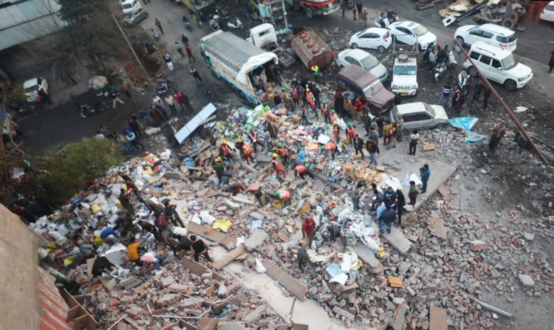 3-Storey Building Collapses In Jammu's Transport Nagar Area