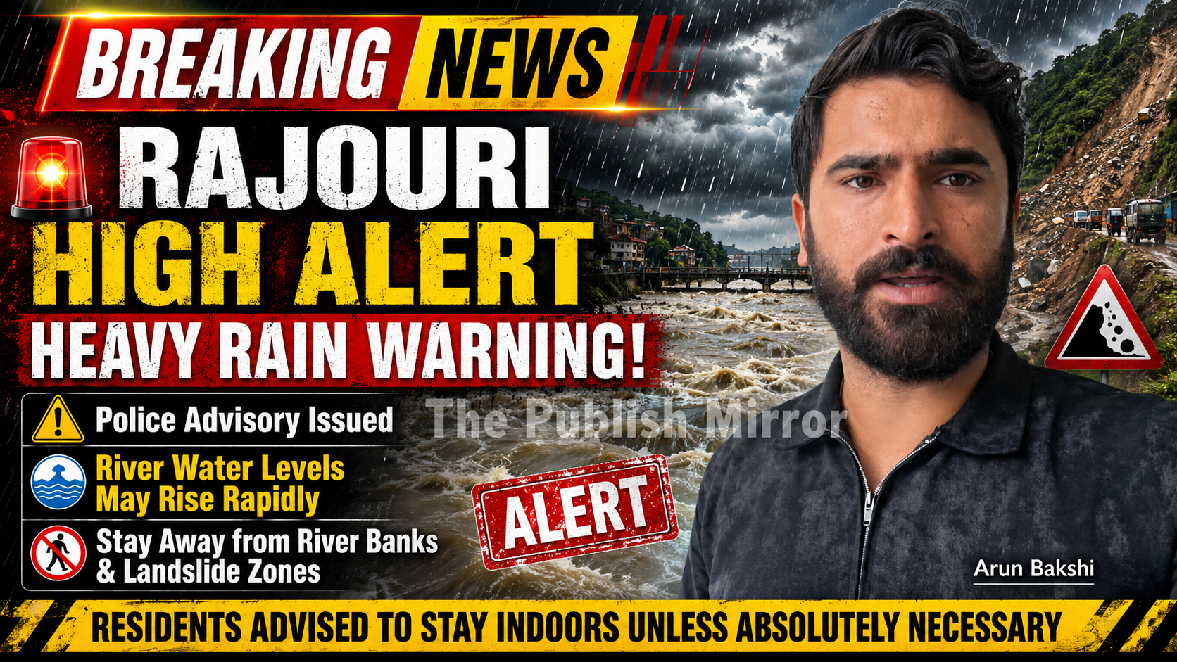 Rajouri Police Issues Advisory as Heavy Rains Raise Flood Risk