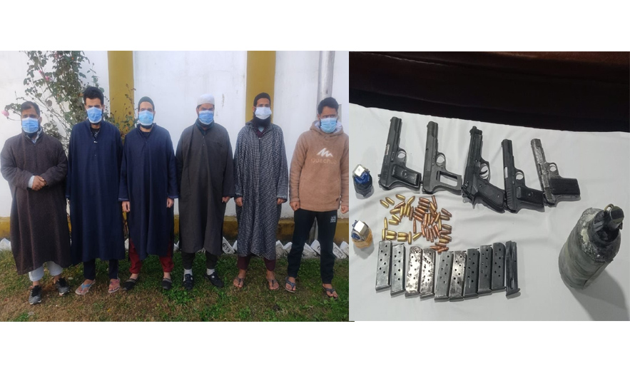 Terror module busted in north Kashmir, six held alongwith weapons: Police