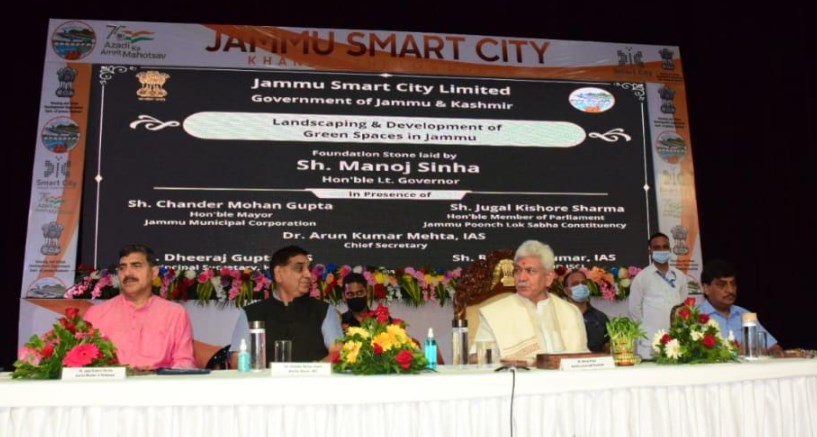 Lt Governor inaugurates & lays foundation stone of 14 projects of Jammu Smart City