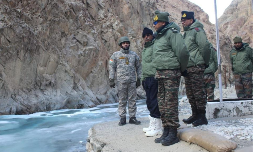 Defence Secretary Giridhar Aramane visited forward areas in Eastern Ladakh