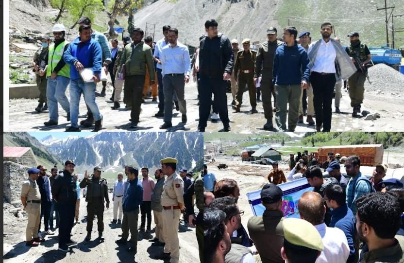DC Ganderbal visits Baltal Base Camp, reviews preparations for Shri Amarnath Ji Yatra