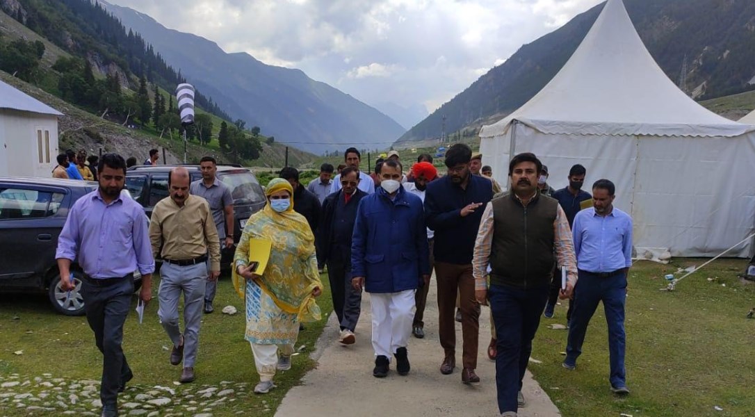 Nitishwar Kumar inspects Shri Amarnathji yatra preparations via Baltal axis