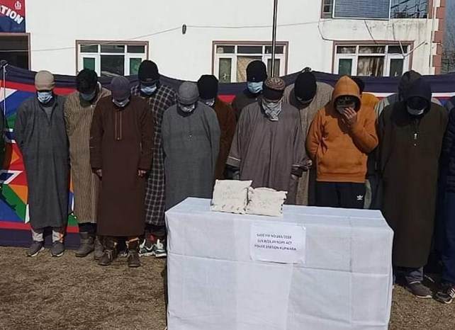 Five cops among 17 held as police bust major drug racket in north Kashmir