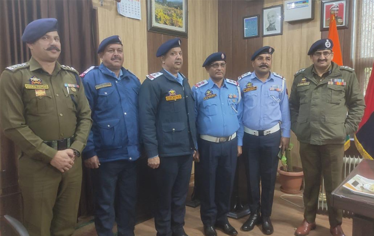 Dr Koshal Sharma SSP Traffic Police City Jammu Holds Pipping Ceremony at TPO Jammu