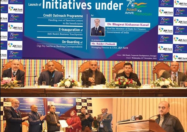 J&K Bank doing a commendable job: MoS Finance Dr Bhagwat Karad