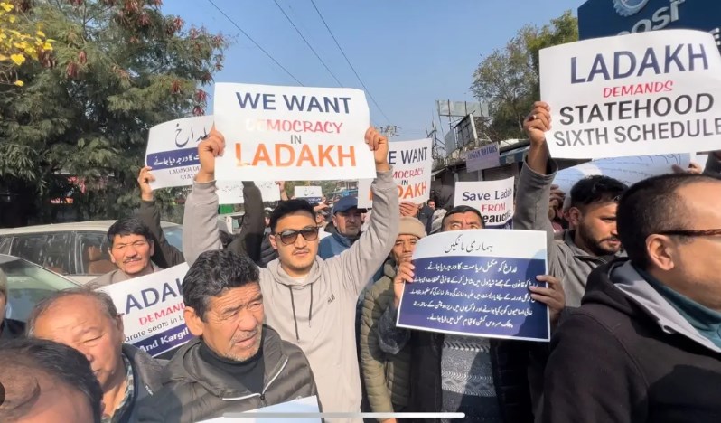 Ladakh residents protest in Delhi to press for statehood, other demands 
