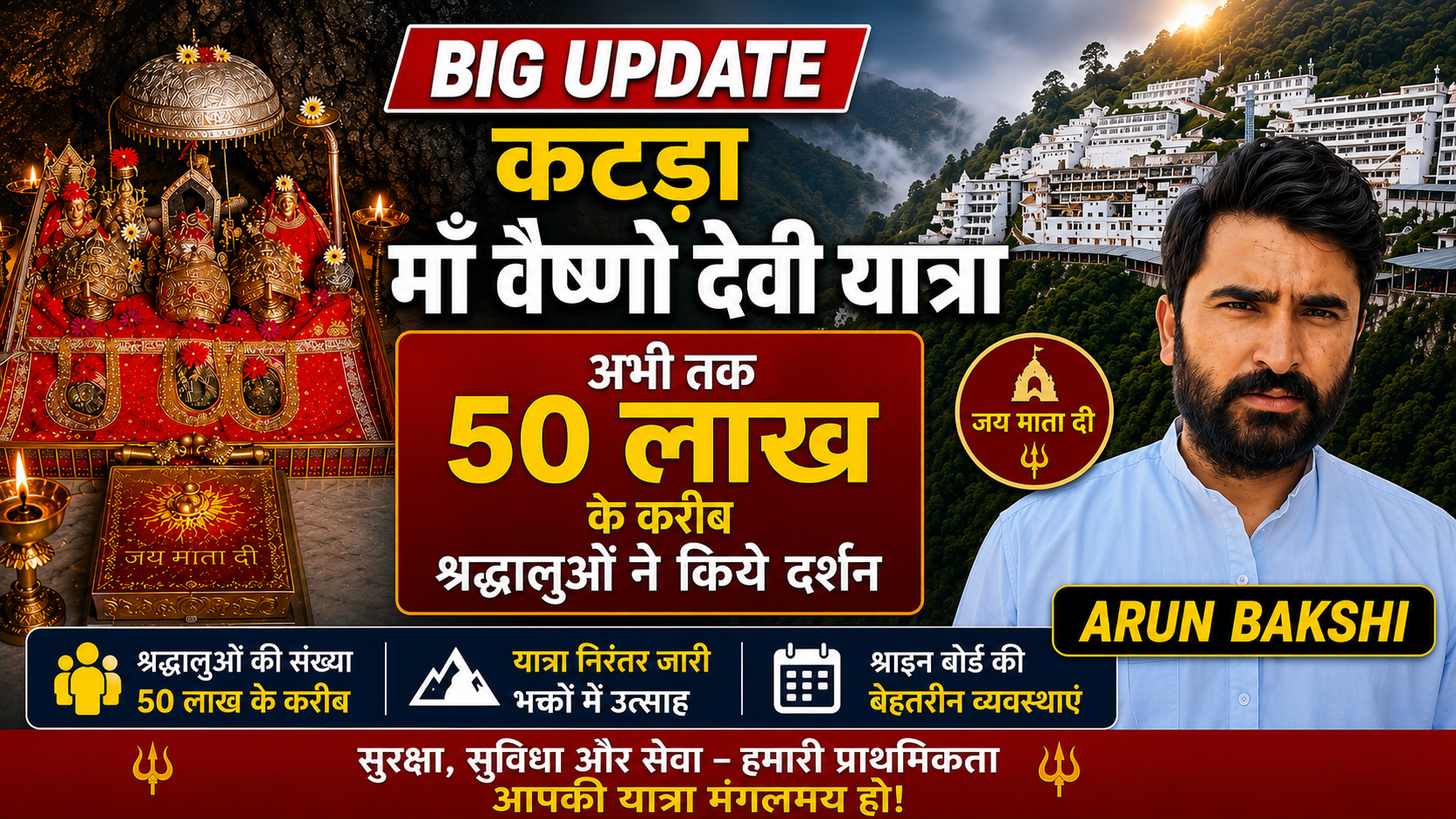Katra: अभी तक मां वैष्णो देवी जी की यात्रा पर पहुंचे 50 लाख के करीब श्रद्धालु