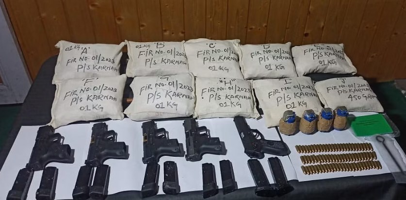 Police Arrest One Person In Kupwara, Recover Huge Cache Of Arms, Narcotics