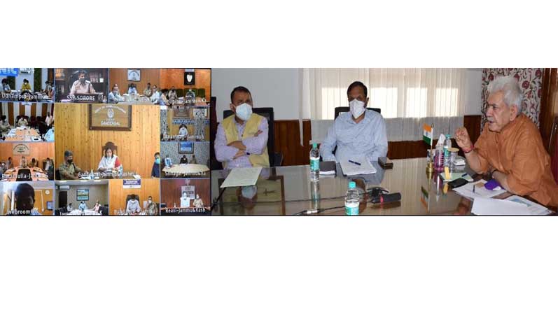 Lt Governor takes District-wise assessment of Covid situation with Covid Task Force, DCs, SPs