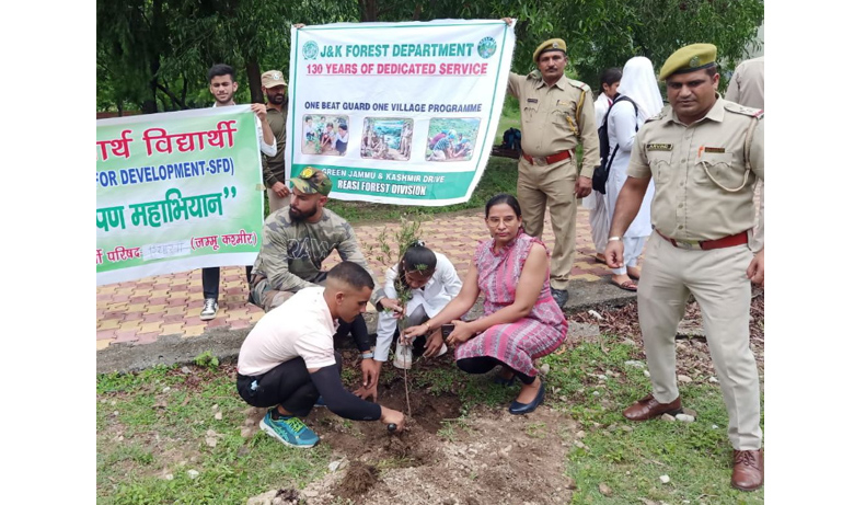 DFO Reasi kickstarts Plantation drive; more than 200 plants distributed