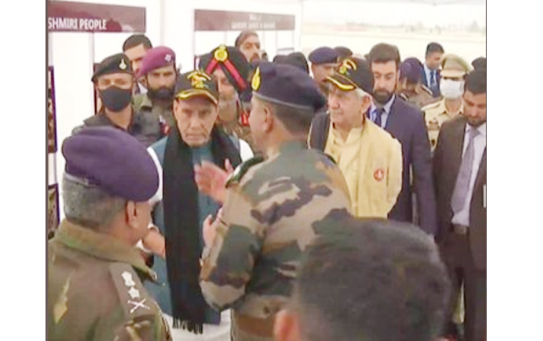 Rajnath Singh attends 'Shaurya Diwas' in J-K's Budgam