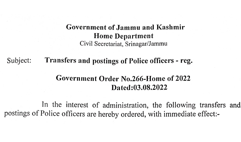 Government orders transfers and postings of 5 senior IPS officers