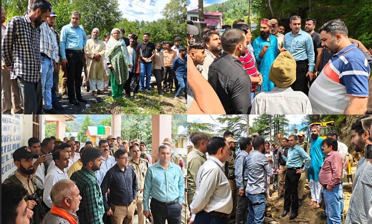 DC Ramban visits rain affected areas, takes stock of losses, relief operations