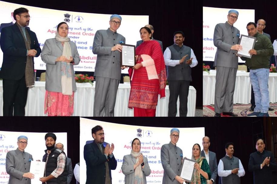 CM Omar Abdullah hands over appointment letters, regularisation orders