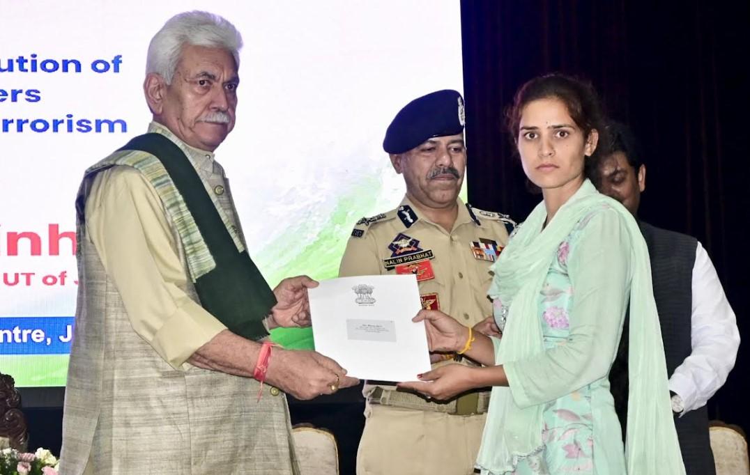 Lieutenant Governor hands over appointment letters to 80 NoKs of terror victims in Jammu