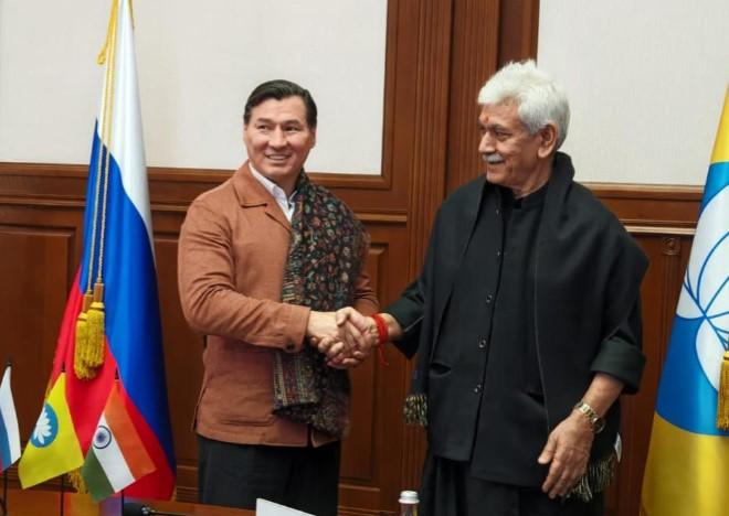 LG Sinha meets Kalmykia head, discusses Bilateral cultural events