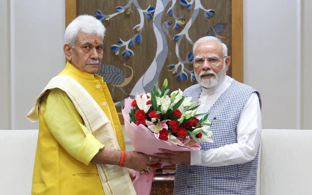 LG Manoj Sinha calls on PM Narendra Modi in Delhi