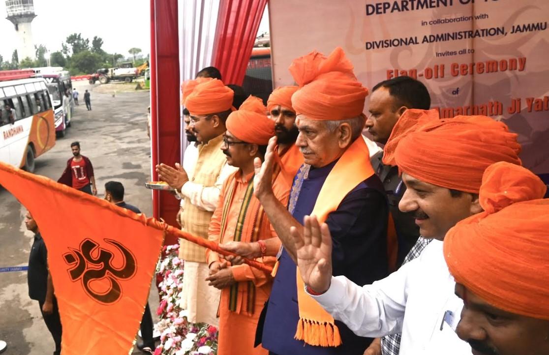 Lieutenant Governor flags off the holy Shri Budha Amarnath Ji Yatra from Jammu